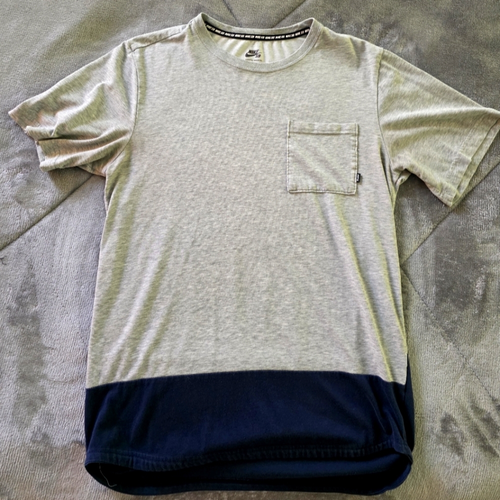 Men's Gray and Navy NIKE SB Casual Shirt